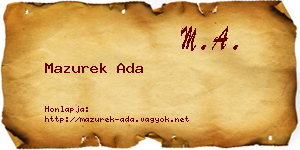 Mazurek Ada névjegykártya
